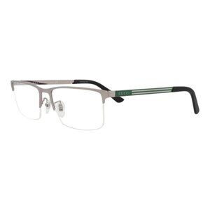 Gucci Mens Square/Rectangle Ruthenium Green Transparent Fashion Designer Eyewear